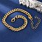 Brass Curb Chain Bracelets for Women Men, Rack Plating, Long-Lasting Plated, Lead Free & Cadmium Free, Real 18K Gold Plated, 7-5/8 inch(19.5cm)