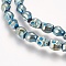 Electroplated Non-magnetic Synthetic Hematite Beads Strands, Grade AA, Skull, Blue Plated, 5.5x4.5x5mm, Hole: 1mm, about 65pcs/strand, 15.7 inch(40cm)