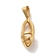 PVD Vacuum Plating 304 Stainless Steel Pendants, Oval Charm, Golden, 23.5x9mm, Hole: 3x7mm