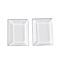 Glass Cabochons, Flat Back, Faceted, Rectangle, Clear, 29x20.5x4mm
