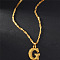 Brass Initial Pendant Necklaces, Golden, Letter G, 17.72 inch(45cm)