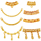 8Pcs 8 Style Alloy Connector Charms, Alloy Tube Bails, Loop Bails, Bail Beads, Curved Tube, Matte Gold Color, 8~45x18~55.5x4~6mm, Hole: 4~3mm, 1pc/style