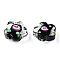 Handmade Bumpy Lampwork Beads, Plum Blossom, Black, 13.5~14.5x15x8~10mm, Hole: 1.5~1.8mm