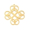 304 Stainless Steel Pendants, Laser Cut, Clover with Trinity Knot Charm, Real 18K Gold Plated, 24.5x23x1mm, Hole: 1.2mm