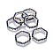 MIYUKI & TOHO Handmade Japanese Seed Beads, with 304 Stainless Steel Link Rings, Loom Pattern, Hexagon, Silver, Colorful, 15~15.5x16x1.8~2mm