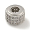 Brass Micro Pave Clear Cubic Zirconia Beads, Cadmium Free & Nickel Free & Lead Free, Flat Round, Platinum, 9x6.5mm, Hole: 3.8mm