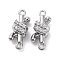 Brass Rhinestone Pendants, Cadmium Free & Nickel Free & Lead Free, Real Platinum Plated, 16x7.5x6.3mm, Hole: 1.4mm