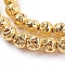 Electroplated Natural Lava Rock Bead Strands, Round, Bumpy, Golden Plated, 6~7mm, Hole: 1mm, about 66pcs/strand, 15.35 inch(39cm)