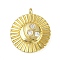 Brass Micro Pave Cubic Zirconia Pendants, Round, Long-Lasting Plated, Cadmium Free & Lead Free, Rack Plating, Real 18K Gold Plated, 23x20x3.5mm, Hole: 2mm