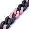Handmade Opaque Spray Painted Acrylic Curb Chains, Cuban Link Chains, for Jewelry Making, Old Rose, Link: 29.5x20.5x6mm, 39.37 inch(1m)/strand