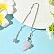 Cone Natural Rose Quartz Pointed Dowsing Pendulums, with 304 Stainless Steel Chain, 223~226mm