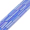 Electroplate Glass Beads Strands, AB Color Plated, Rectangle, Mauve, 19.5~20x3.5~4x3.5~4mm, Hole: 1mm, about 38pcs/strand, 29.13''(74cm)
