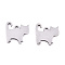 Non-Tarnish 201 Stainless Steel Charms, Stamping Blank Tag, Laser Cut, Cat, Stainless Steel Color, 12x12.5x0.9mm, Hole: 1.5mm