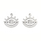 Non-Tarnish 201 Stainless Steel Pendants, Outline Charms, Eye, Stainless Steel Color, 16x15.5x1mm, Hole: 1.4mm