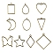 20Pcs 10 Styles Rack Plating Alloy Open Back Bezel Pendants, For DIY UV Resin, Epoxy Resin, Pressed Flower Jewelry, Cadmium Free & Nickel Free & Lead Free, Mixed Shapes, Antique Bronze, 33.5~48x20.5~44x3.5~3.8mm, Hole: 2.4~4mm, 2pcs/style