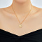 Fashionable Brass Micro Pave Clear Cubic Zirconia Heart Pendant Necklaces, Perfect for Daily Wear, Golden, 15.75 inch(40cm)