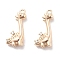 Brass Micro Pave Clear Cubic Zirconia Pendants, Cadmium Free & Nickel Free & Lead Free, Dinosaur Charms, Real 18K Gold Plated, 18x10.5x5mm, Hole: 1.2mm