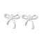 Alloy Beads, Long-Lasting Plated, Bowknot, Silver, 23.5x25x2mm, Hole: 2mm