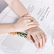 Roman Numerals 304 Stainless Steel & Crystal Rhinestone & Natural Shell Finger Rings, Golden, US Size 8(18.1mm)