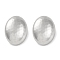 304 Stainless Steel Oval Stud Earrings, Stainless Steel Color, 28x21.5mm
