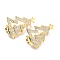 Brass Micro Pave Clear Cubic Zirconia Brooch for Christmas, Long-Lasting Plated, Lead Free & Cadmium Free & Nickel Low, Christmas Tree, Golden, 26.5x18x8mm, Pin: 0.8mm