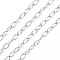 Tarnish Resistant 304 Stainless Steel Cable Chains, Soldered, with Card Paper, Oval, Stainless Steel Color, Links: 3x2x0.4mm, about 32.8 Feet(10m)/card