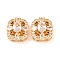 Brass Micro Pave Clear Cubic Zirconia Beads, Cadmium Free & Nickel Free & Lead Free, Rectangle, Real 18K Gold Plated, 16x14x8mm, Hole: 1.8mm