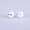 Christmas Printed Round with Snowman Pattern Silicone Focal Beads, White, 15x15mm, Hole: 2mm