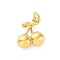 304 Stainless Steel Charms, with Jump Ring, Fruits Charm, Real 18K Gold Plated, Cherry, 13x12x6mm, Hole: 3mm