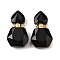 Natural Obsidian Perfume Bottle Pendants, with 304 Stainless Steel Findings, Faceted, Hexagon Bottle Charms, Golden, 28~29.5x16~17x7~8mm, Hole: 1.4mm