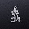 Tarnish Resistant 201 Stainless Steel Hollow Pendants, Lizard, Stainless Steel Color, 16x10.5x1mm, Hole: 1.5mm