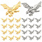 12Pcs 2 Colors 304 Stainless Steel Pendants, Eagle Charms, Golden & Stainless Steel Color, 27x33x4mm, Hole: 1.5mm, 6pcs/color