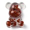 Resin Display Decorations, with Natural Red Jasper Chips Inside, Bear, 53.5~53.8x41~41.5x17.5~21mm