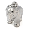 Rack Plating Brass Pendants, Long-Lasting Plated, Lead Free & Cadmium Free, Bear Charms, with Jump Ring, Platinum, 10.5x13x7mm, Hole: 3mm