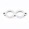 Non-Tarnish 201 Stainless Steel Link Connectors, Laser Cut, Infinity, Stainless Steel Color, 8x21.5x1mm, Hole: 1.4mm