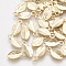 Brass Charms, Cadmium Free & Nickel Free & Lead Free, Leaf, Real 18K Gold Plated, 10.5x4.5x1mm, Hole: 1.2mm