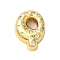 Rack Plating Brass Micro Pave Clear Cubic Zirconia Perdants, Cadmium Free & Lead Free, Long-Lasting Plated, Real 18K Gold Plated, Letter Q, 23x17x6mm, Hole: 5x2.5mm