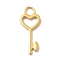 925 Sterling Sliver Pendants, Golden, with 925 Stamp, Key, 18x7.5x1mm, Hole: 2.5mm
