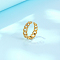 Stainless Steel Open Cuff Finger Ring, Curb Chains Shape, Golden, US Size 7 1/2(17.7mm)