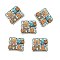 Mother's Day Single Face Printed Aspen Wood Pendants, Word MAMA with Basketball & Leopard Print Charm, Sandy Brown, 42.5x48.5x2.5mm, Hole: 2mm