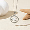 Alloy Crystal Rhinestone & Plastic Imitation Pearl Pendant Necklaces, Platinum, White, Planet, 17.72 inch(45cm)