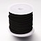 Faux Suede Cord, Faux Suede Lace, Black, 4x1.5mm, about 5.46 yards(5m)/roll, 25rolls/bag