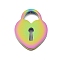Ion Plating(IP) 304 Stainless Steel Pendants, Laser Cut, Heart Lock, Rainbow Color, 11.7x8.7x1.7mm, Hole: 2.5x3.5mm
