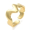 Brass Open Cuff Rings, Cadmium Free & Nickel Free & Lead Free, Mountain, Real 18K Gold Plated, Adjustable