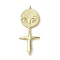 Brass Micro Pave Cubic Zirconia Pendants, Golden, Nuggets, 35.5x14.5x2.5mm, Hole: 1.2mm