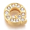 Alloy Slide Charms, with Crystal Rhinestone, Letter, Letter.Q, Q: 12.5x12x4.2mm, Hole: 2x8mm