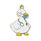Light Gold Tone Alloy Enamel Pendants, Doctor Duck Charms, Dodger Blue, 30x19.5x1.5mm, Hole: 2mm