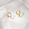 Stylish Heart Stainless Steel Hoop Earrings, Golden, 9.54x10.6mm