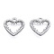 Non-Tarnish 201 Stainless Steel Pendants, Heart, Stainless Steel Color, 15x15.5x1.5mm, Hole: 1.4mm