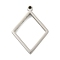 Non-Tarnish 304 Stainless Steel Laser Cut Pendants, Rhombus Charm, Stainless Steel Color, 32.5x24x3mm, Hole: 2mm